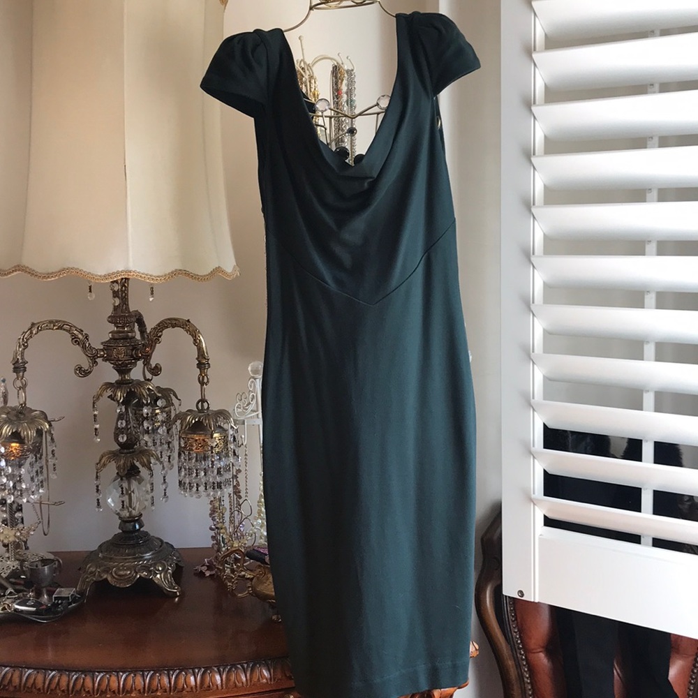 Bebe jersey footed dress XXS dark green